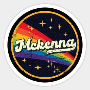 Mckenna // Rainbow In Space Vintage Grunge-Style Sticker